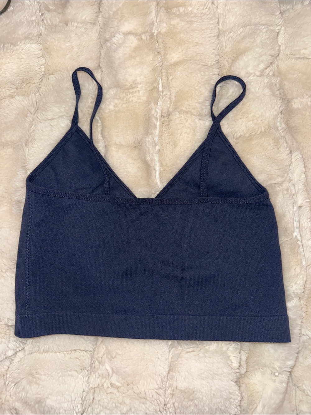 Garage Navy Blue Cropped Spaghetti Strap Tank - Picture 2 of 2